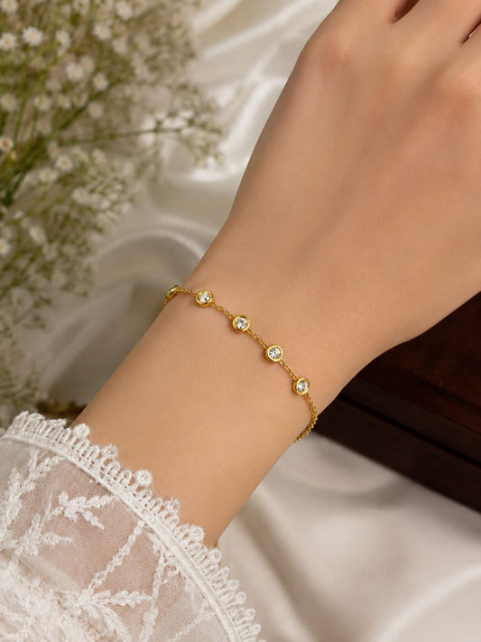 Golden Crystal Charm Bracelet