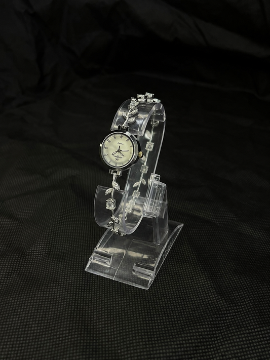 Silver Crystal Tulip Bracelet Watch