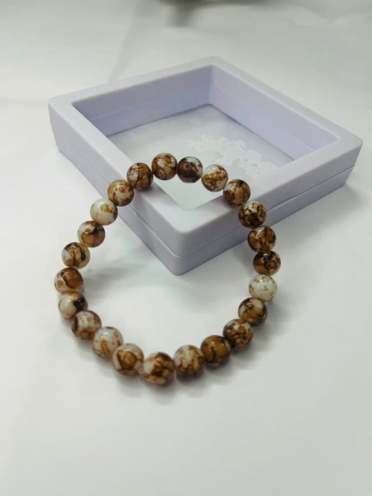 Classic Coffee Marbled Stretch Bracelet