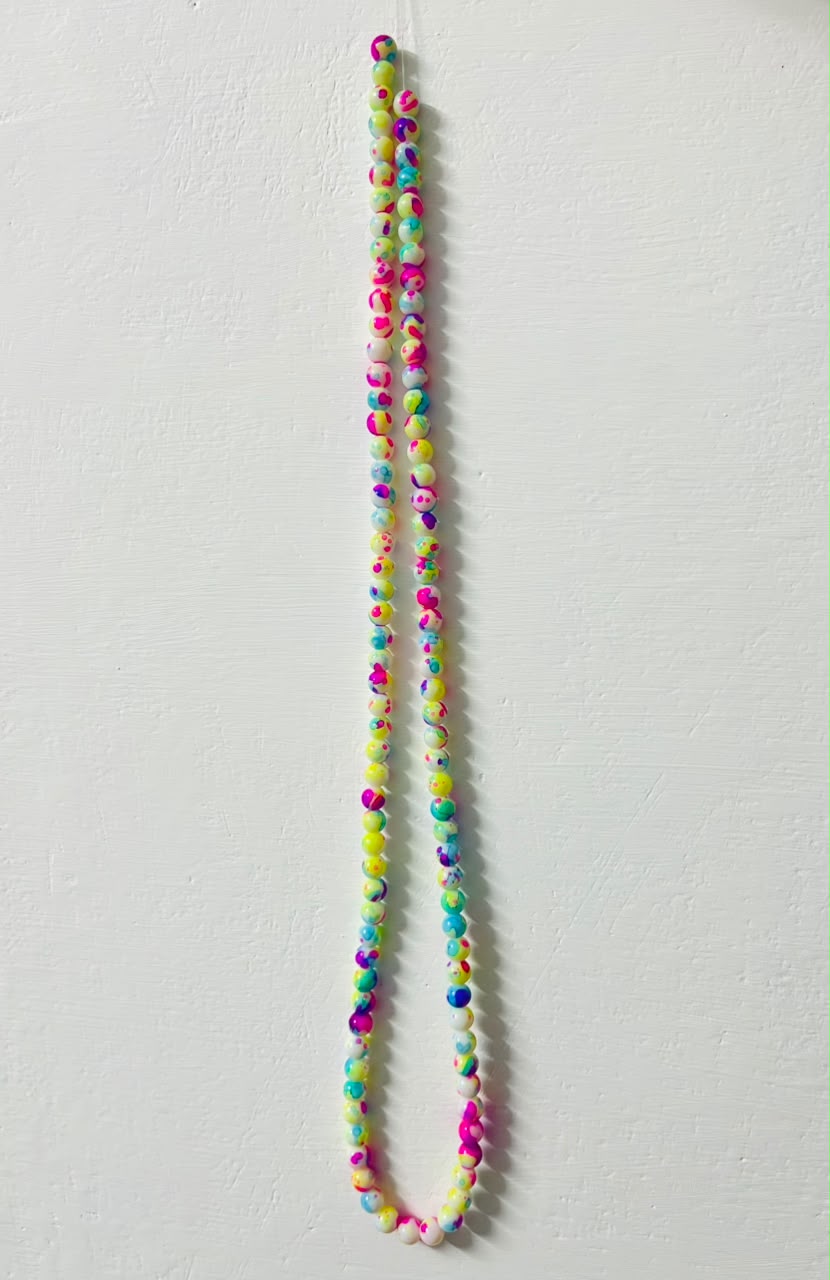 Neon Paint Splatter Acrylic Beads Mala