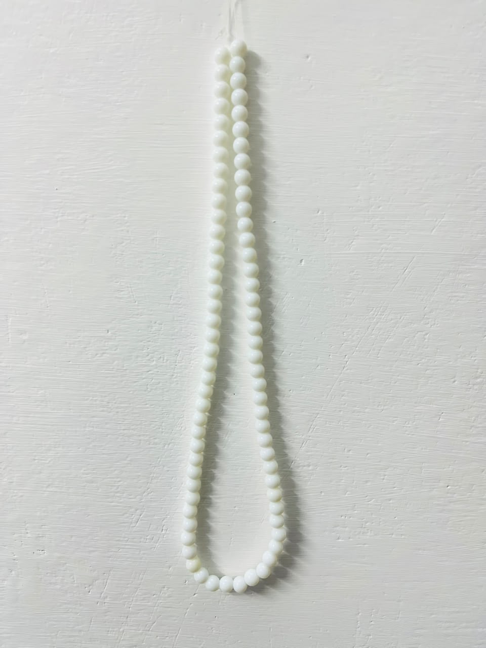 Milky White Jade Style Beads Mala