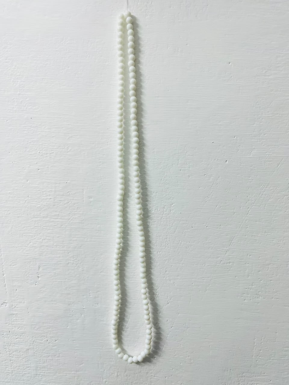 Matte Pastel White Acrylic Beads Mala ( 6 number)