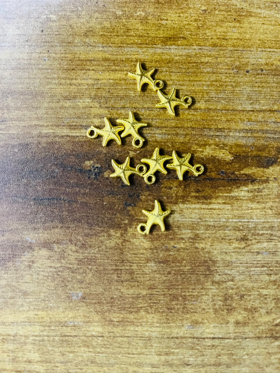 Mini Gold Starfish Charms(Pack of 3)
