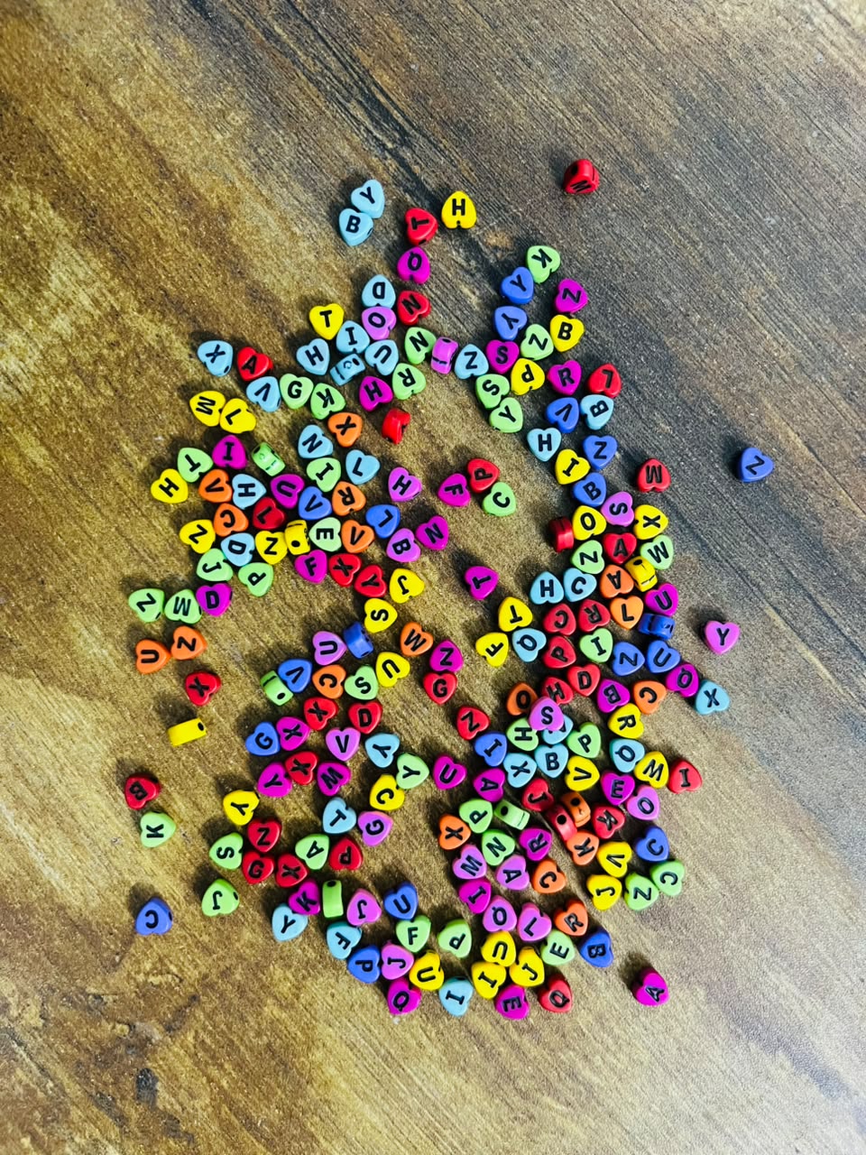 Colorful Alphabet Heart Beads(52 pcs)
