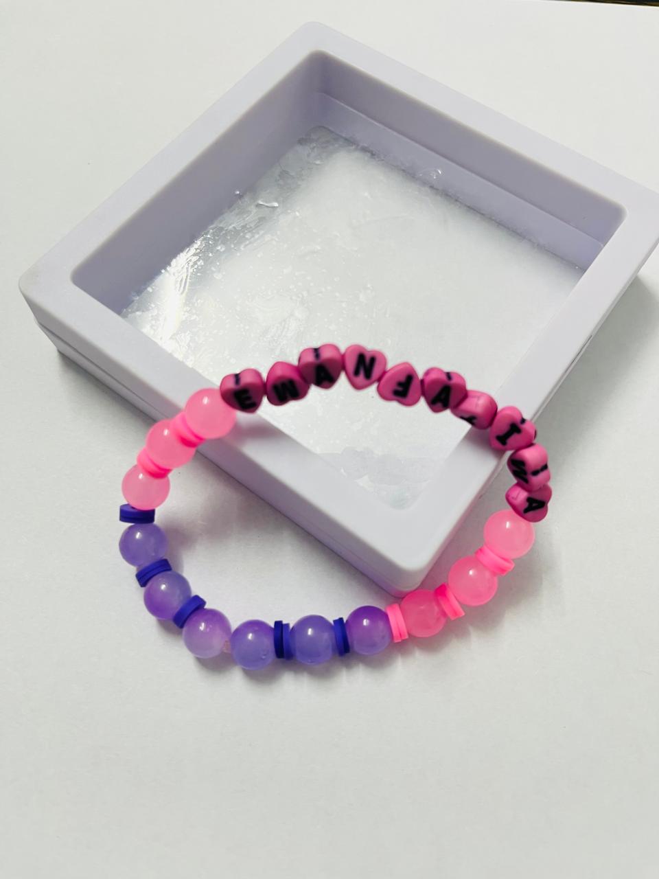 Personalized Heart-Beaded Name Bracelet