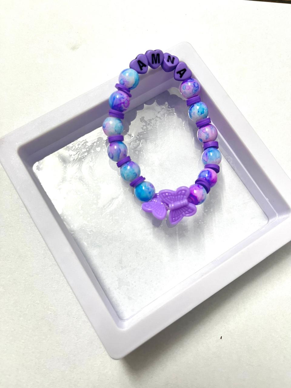 Personalized Heart-Letter Butterfly Bracelet