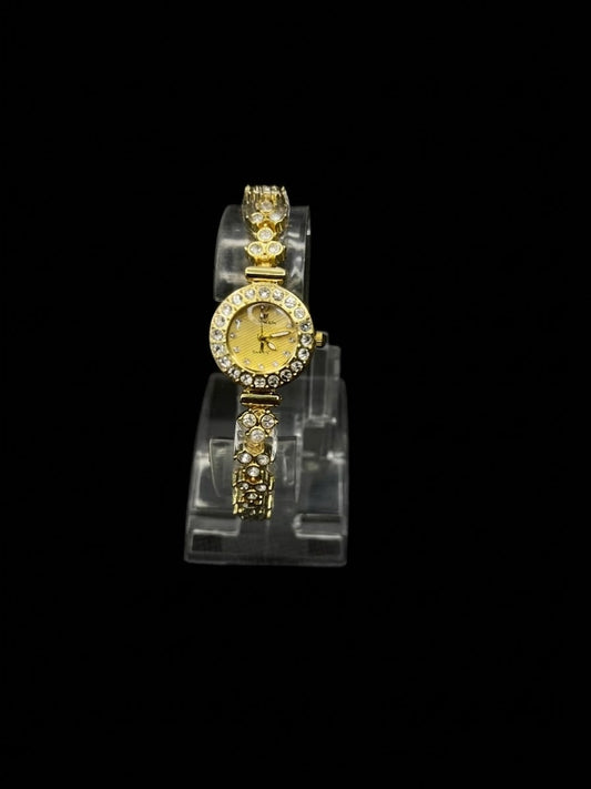 Gold Halo Crystal Bezel Watch
