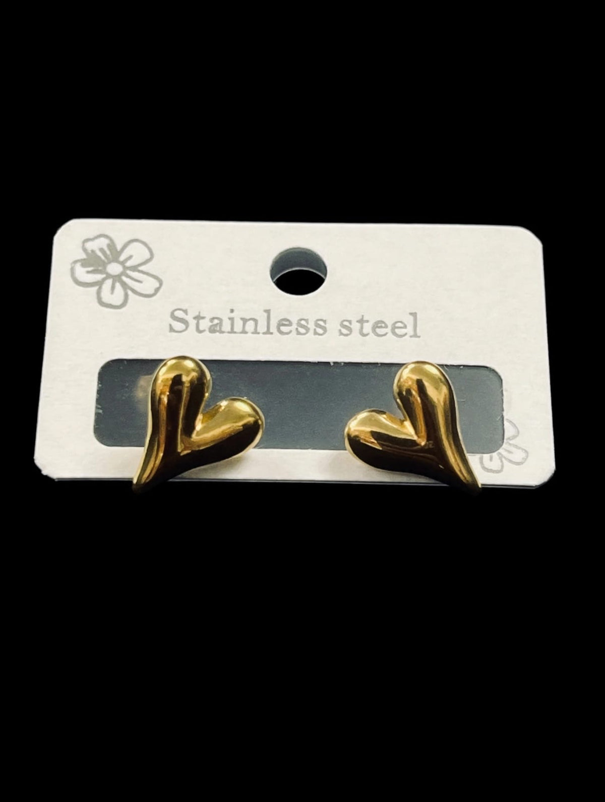 Gold Puffy Heart earings