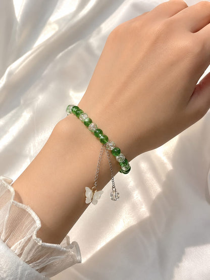 Emerald Butterfly Charm Bracelet