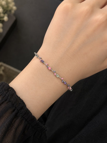 Pink and Purple Floral Tulip Bracelet 💕
