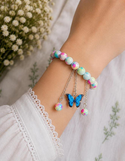 Blue Butterfly Charm Bracelet
