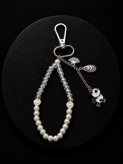 Pearl & Crystal Panda Phone Charm