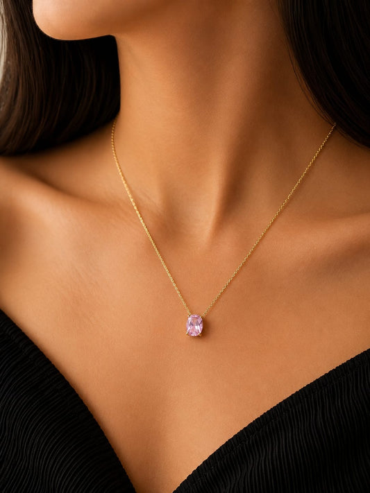 Pink Crystal Pendant Necklace