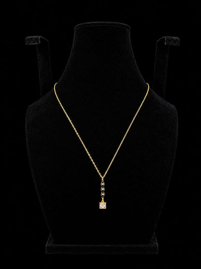 Golden Crystal Drop Pendant Necklace