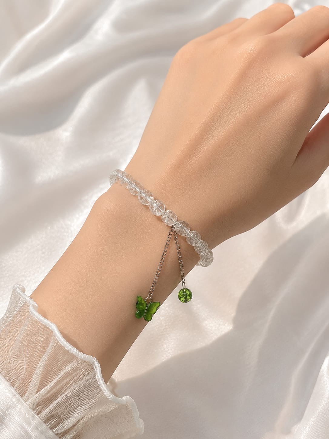Crystal Bow Charm Bracelet