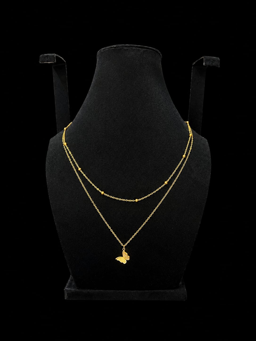 Golden Butterfly Layered Necklace