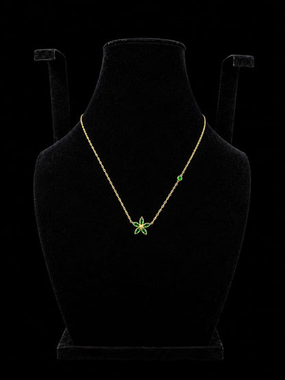 Green Flower Pendant Necklace