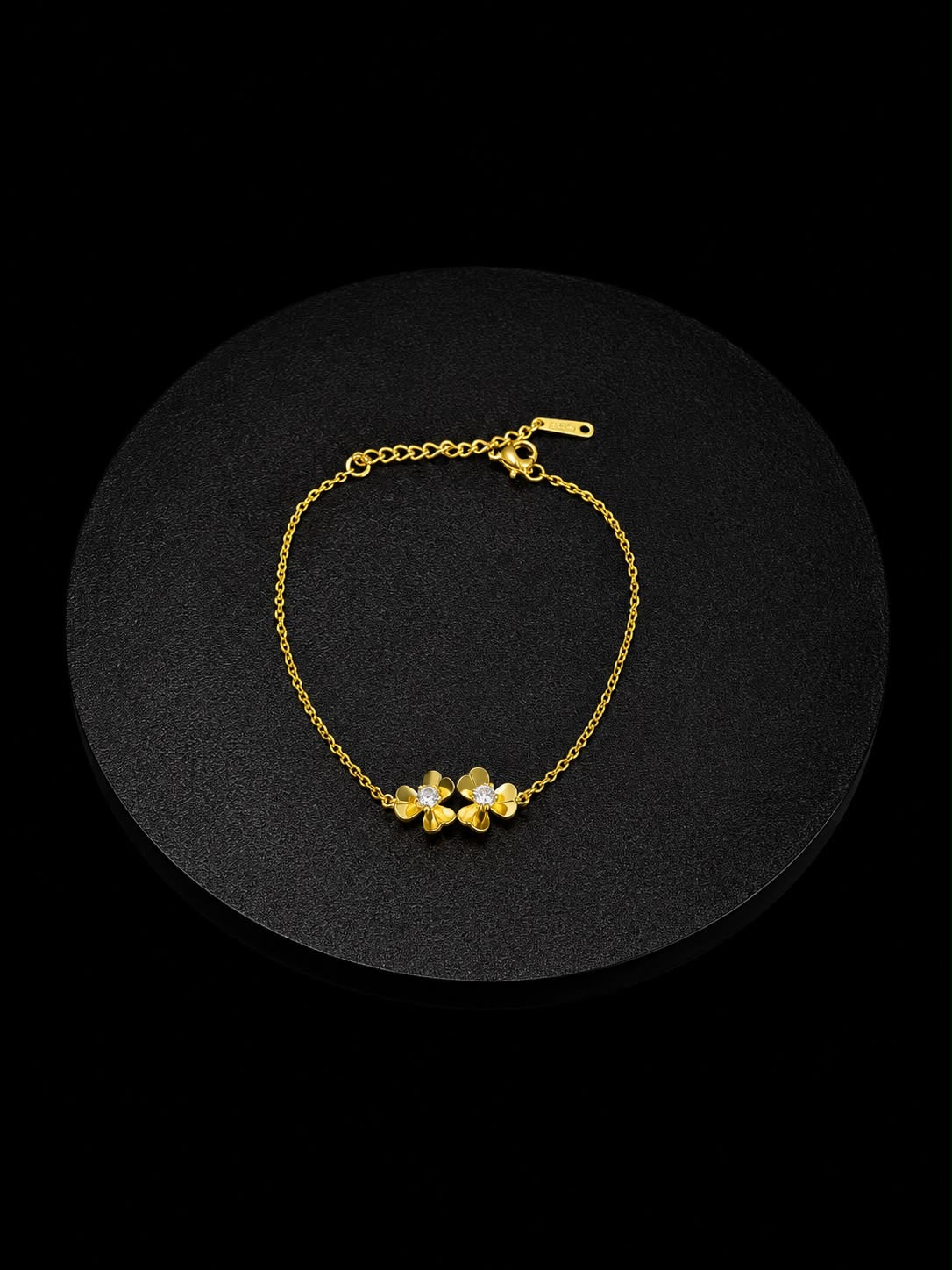 Golden Double Flower Bracelet