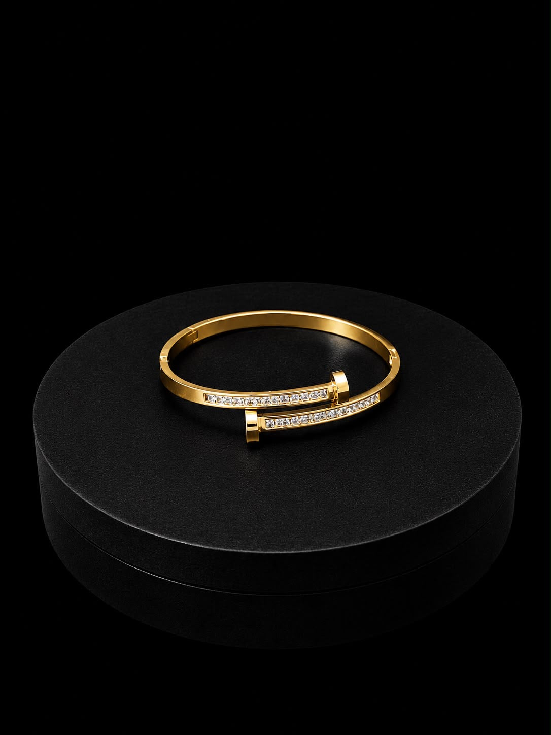 Gold-Tone Double Nail Crystal Bracelet (stainless steel)