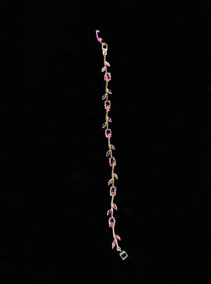 Elegant Pink Flower Bracelet