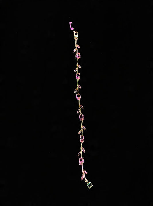 Elegant Pink Flower Bracelet