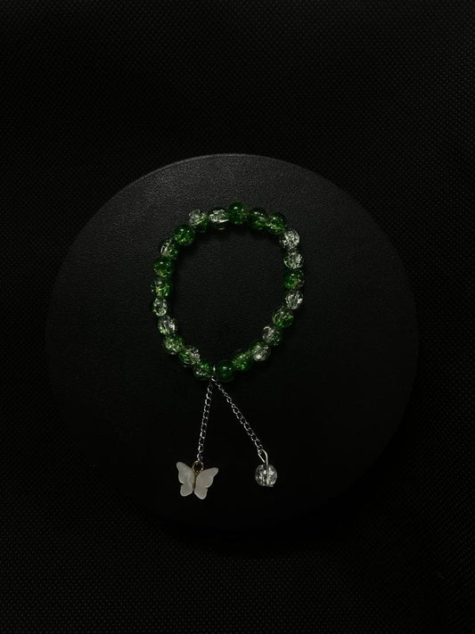 Emerald Butterfly Charm Bracelet