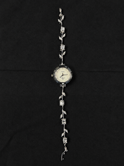 Silver Crystal Tulip Bracelet Watch