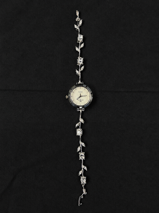 Silver Crystal Tulip Bracelet Watch
