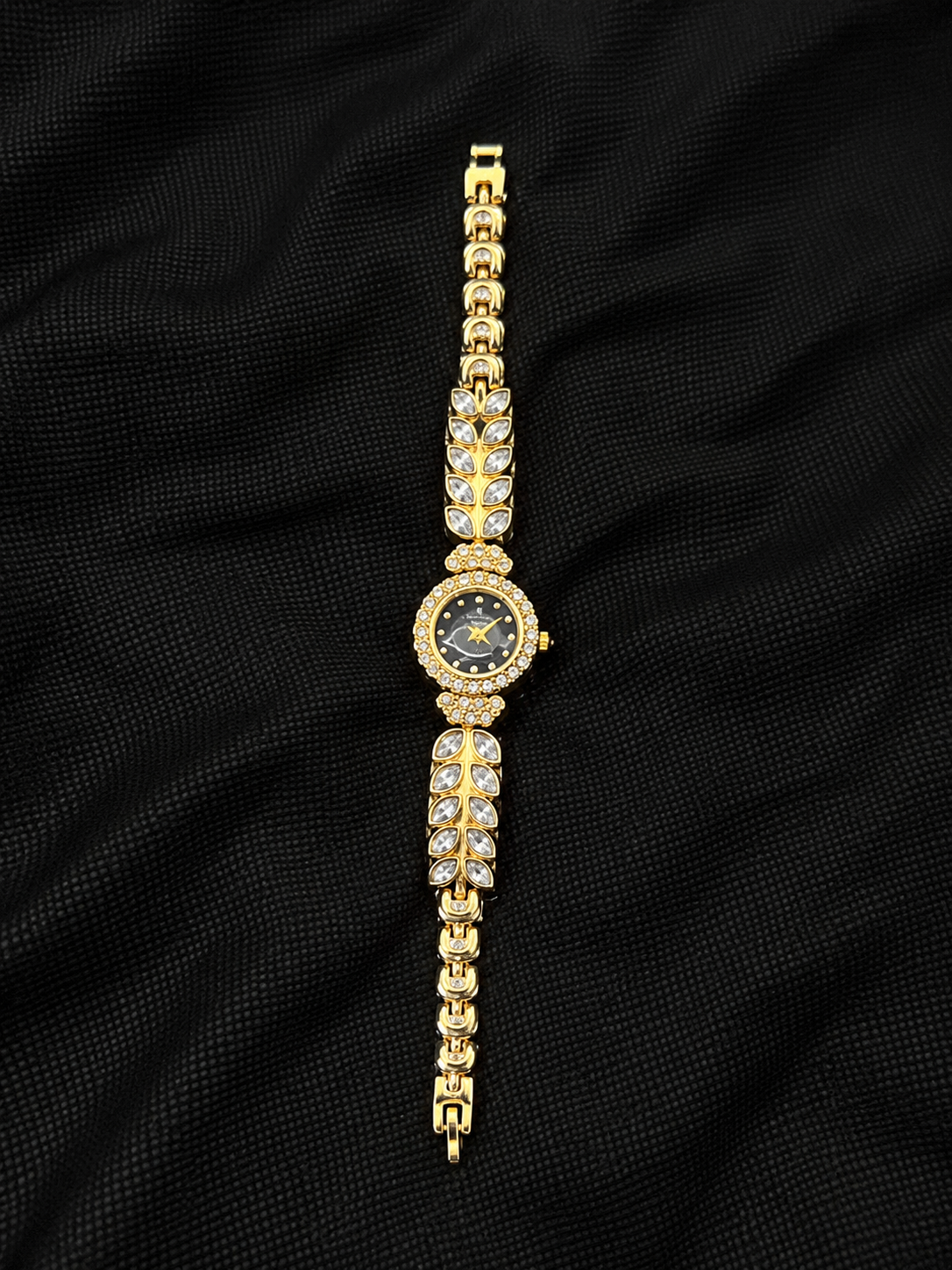 Gold Leaf Marquise Crystal Watch