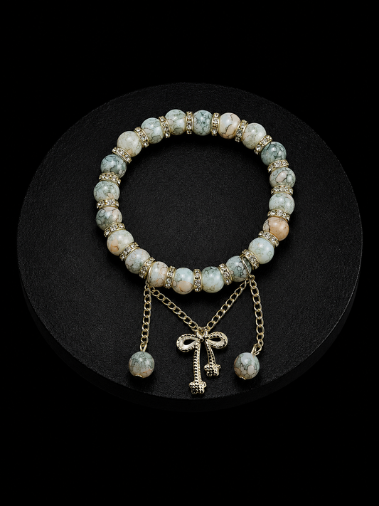Multistone Beaded Charm Bracelet