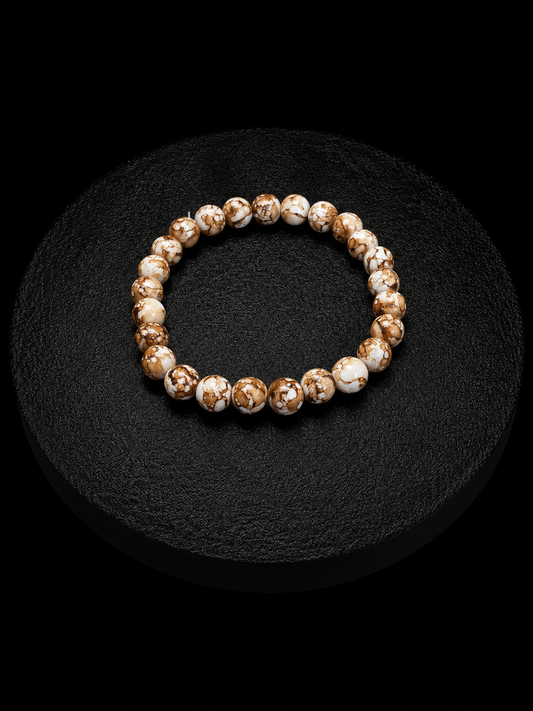 Classic Coffee Marbled Stretch Bracelet