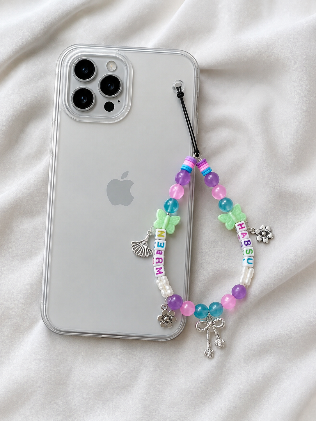 Pastel Beaded Phone Charm