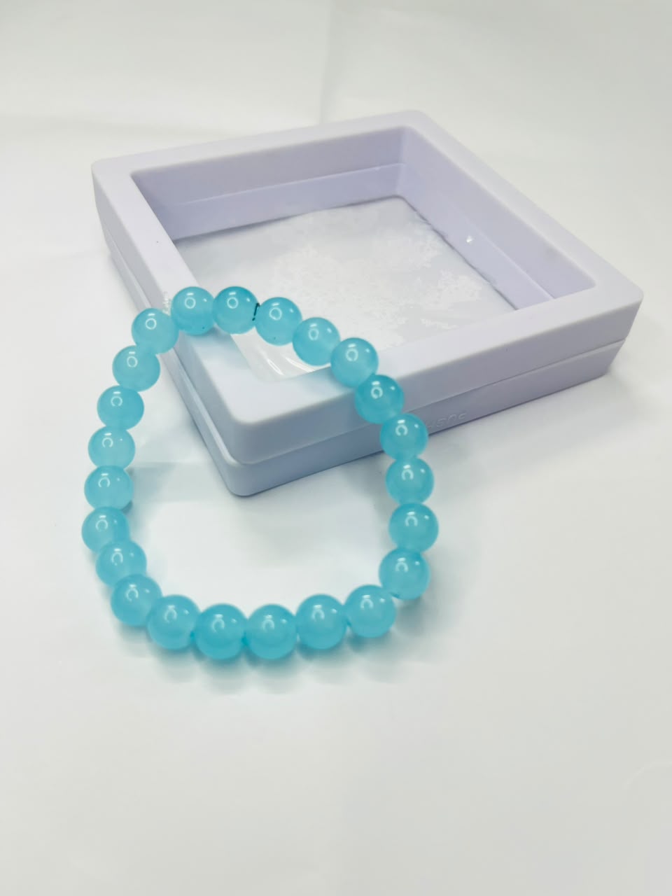 Product Name Vibrant Sky Blue Polished Bead Bracelet