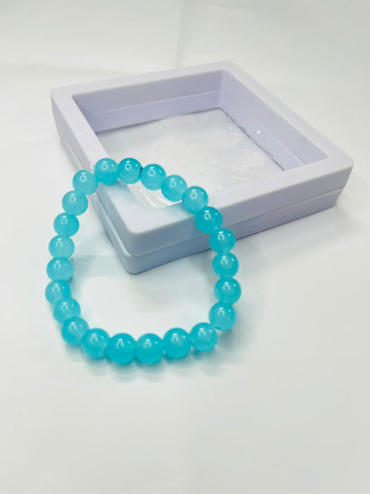 Product Name Vibrant Sky Blue Polished Bead Bracelet