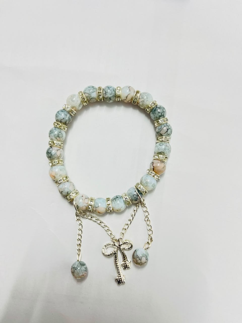 Multistone Beaded Charm Bracelet
