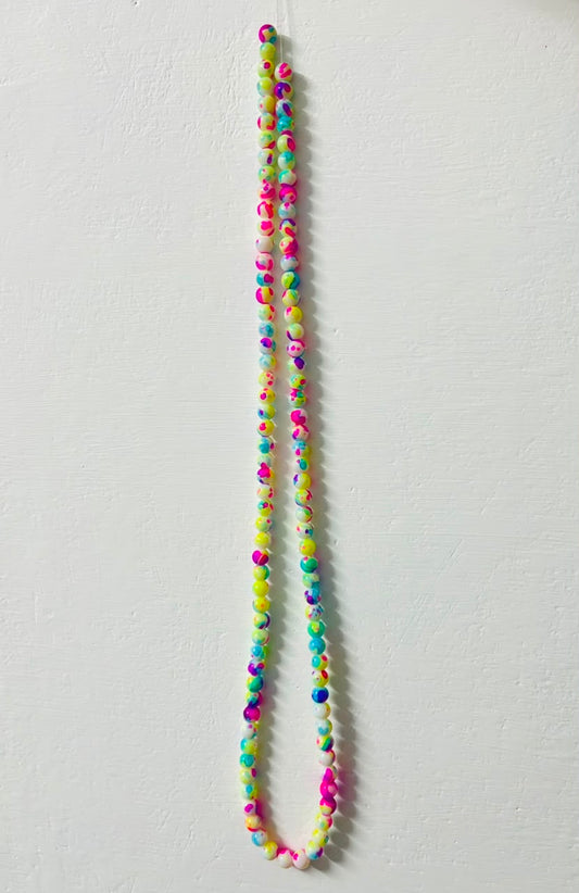 Neon Paint Splatter Acrylic Beads Mala