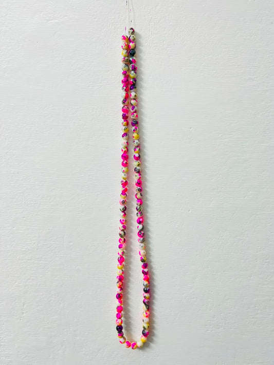 Vibrant Floral Acrylic Beads Mala
