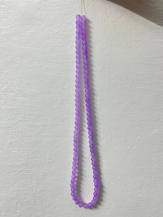 Purple Translucent Acrylic Beads Mala