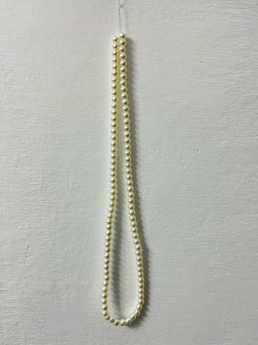 Ivory Cream Pearl Beads Mala (6 number)