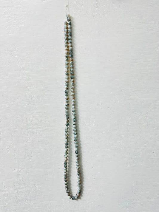 Multicolor Green Marble Beads Mala