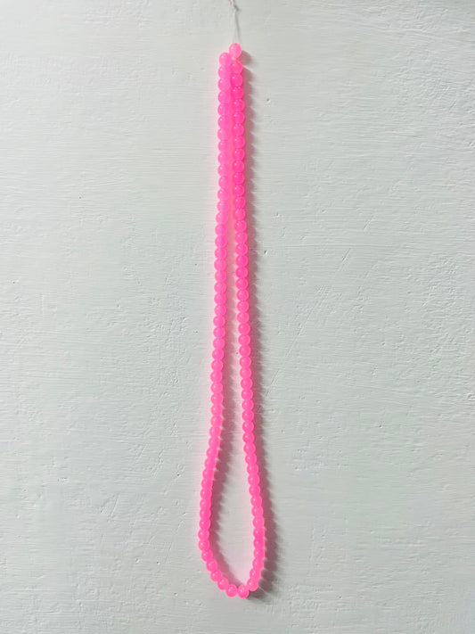 Neon Pink Translucent Beads Mala