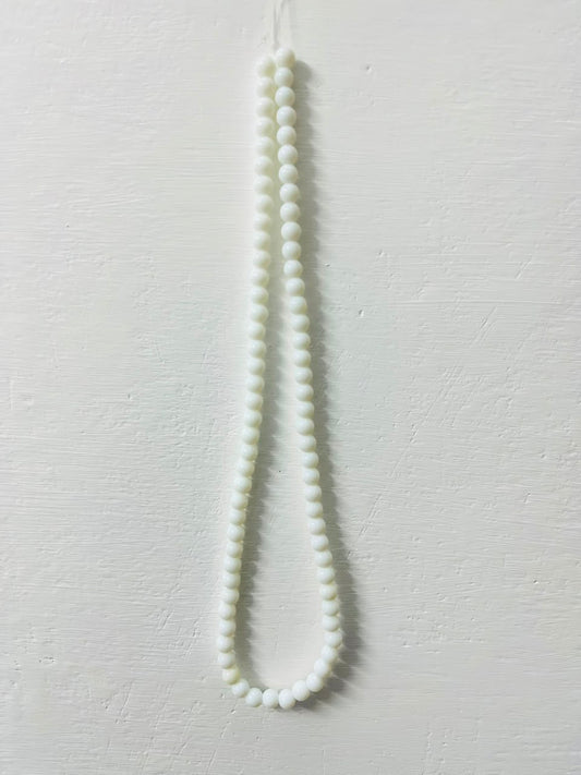 Milky White Jade Style  Beads Mala