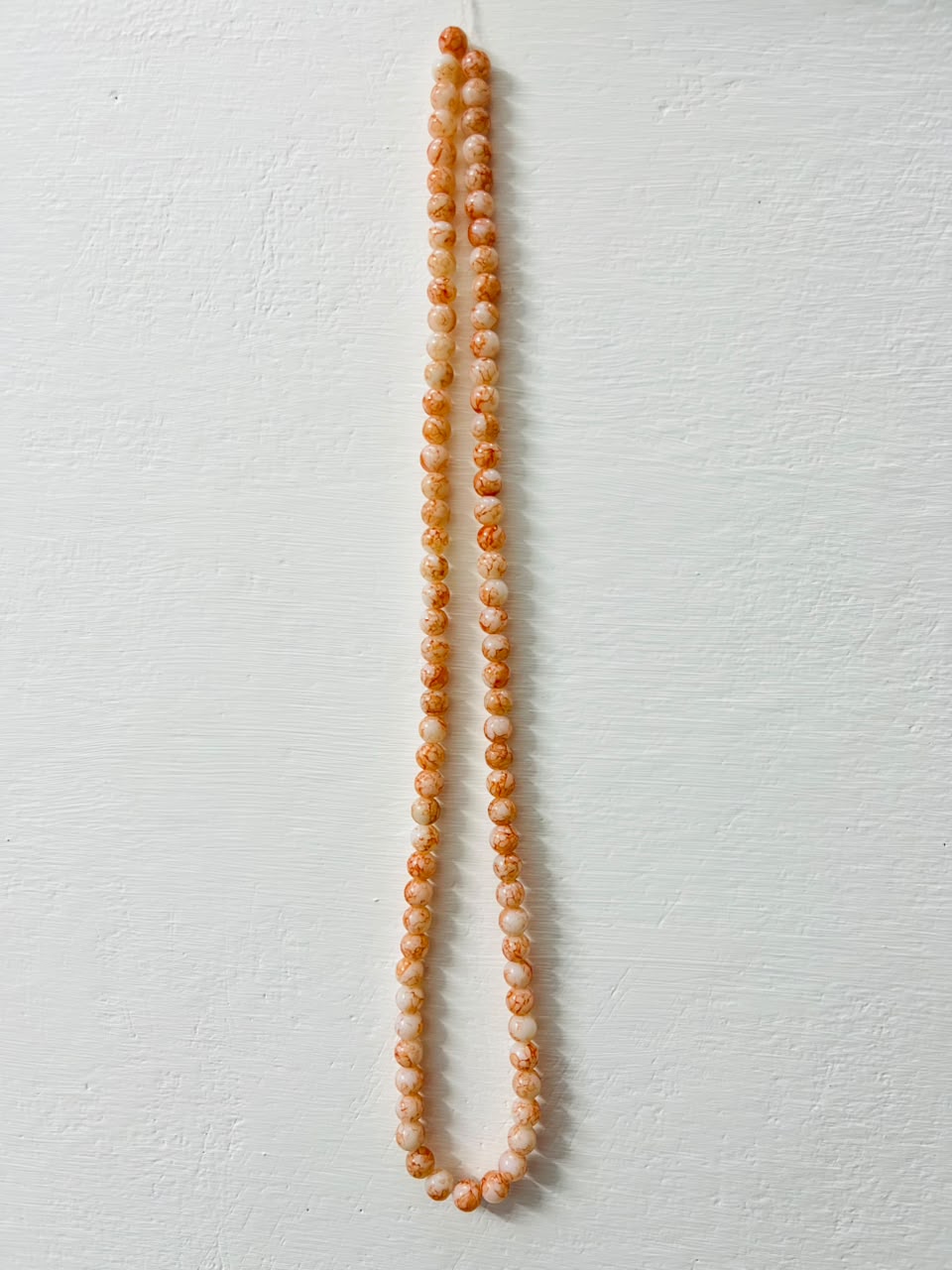 Orange Marbled Carnelian Style Beads Mala