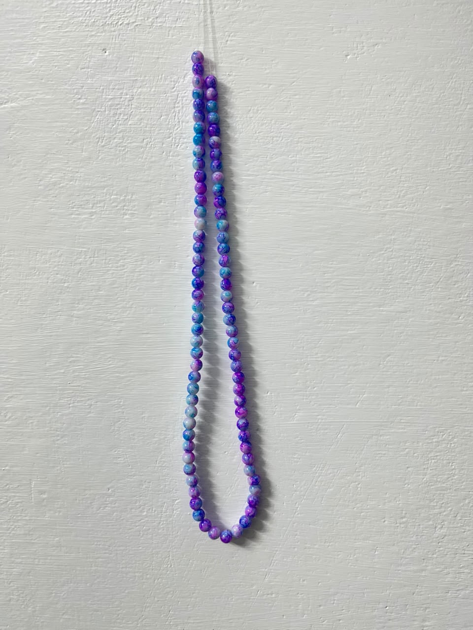 Multi-Color Purple & Blue Cosmic Marbled A Beads Mala
