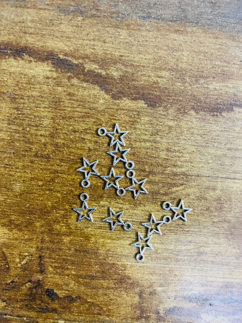 Hollow Silver Star Charms(Pack of 3)