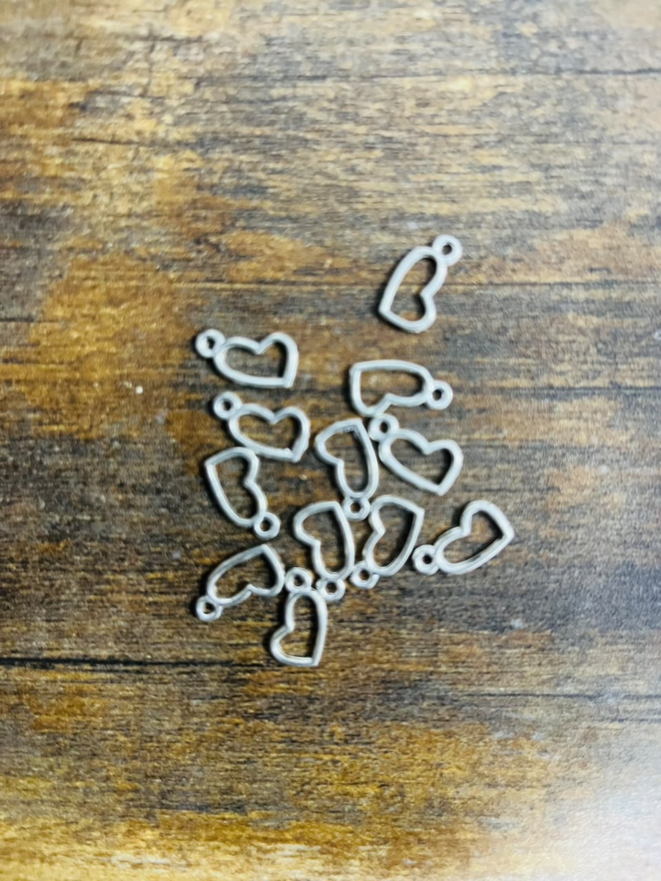 Mini Silver Open Heart Charms (Pack of 3)