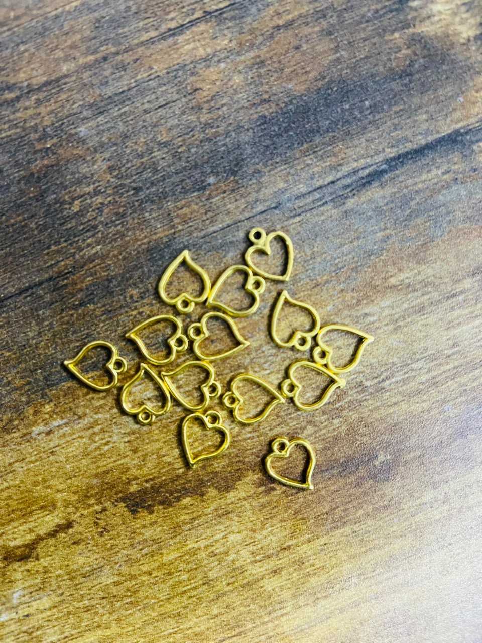 Mini Gold Open Heart Charms(Pack of 3)