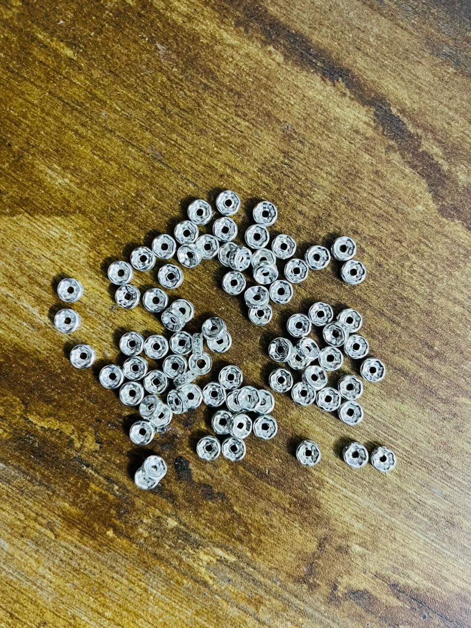 Silver Daisy Spacer Beads(Pack of 5)