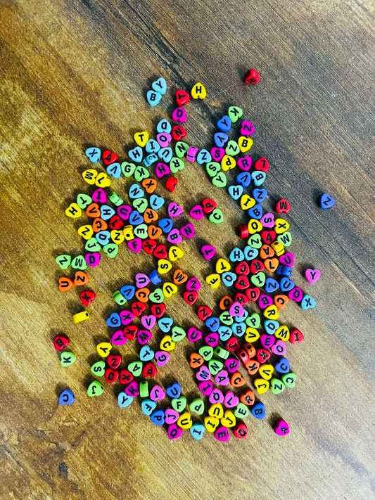 Colorful Alphabet Heart Beads(52 pcs)