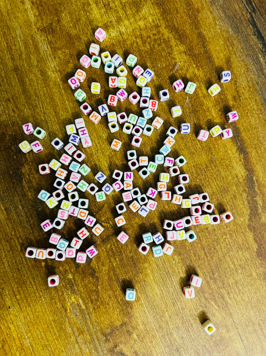 Colorful Alphabet Cube Beads(52 pcs)